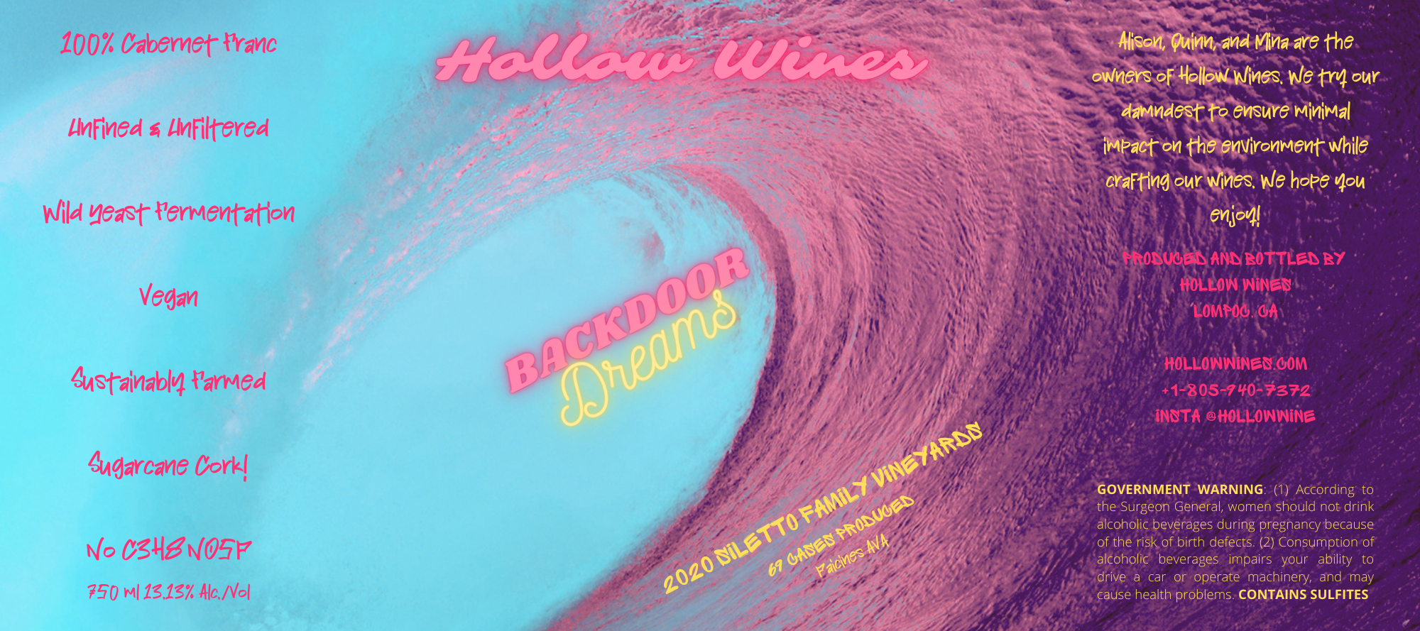 2020 Backdoor Dreams Cabernet Franc CASE BLOWOUT